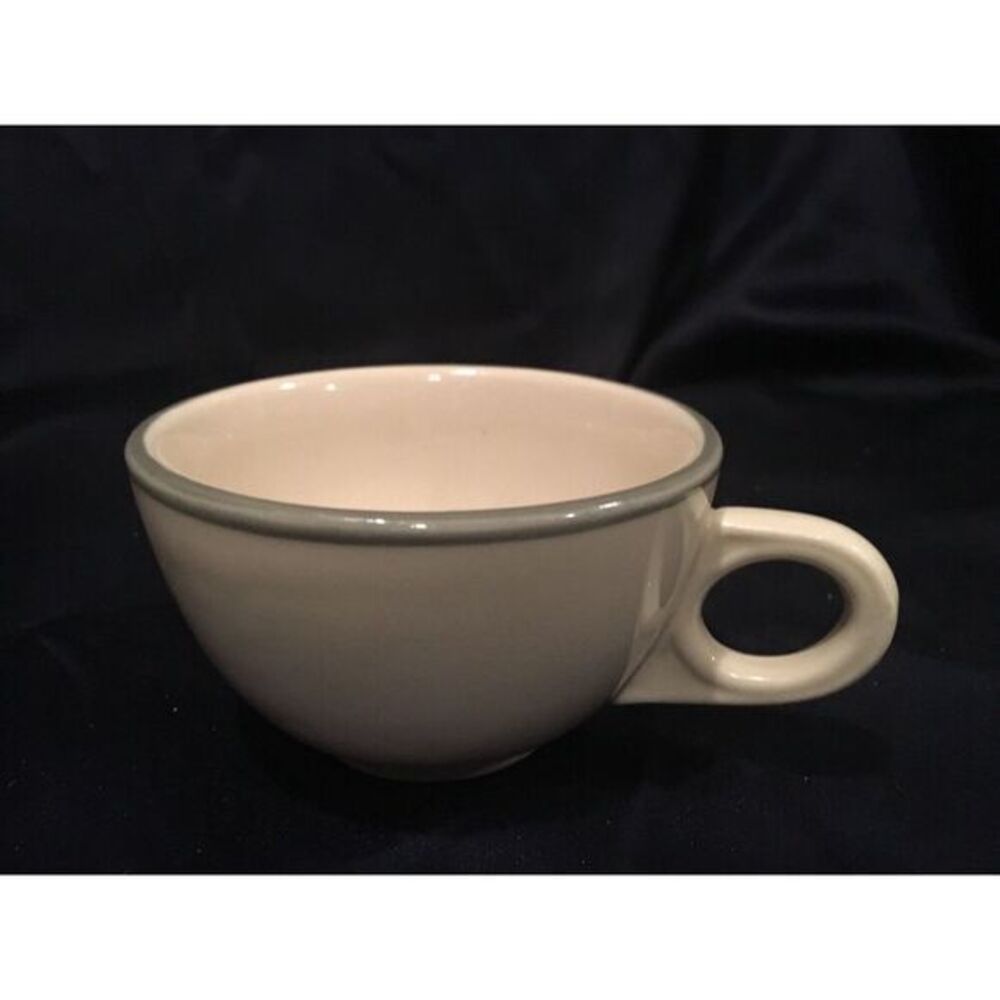 HLC Homer Laughlin China‎ Espresso Cup Ivory Grey Rim